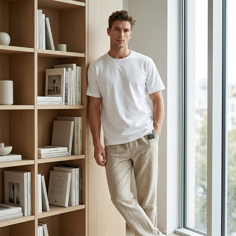 Lorenzo – Pantaloni Casual a Gamba Larga