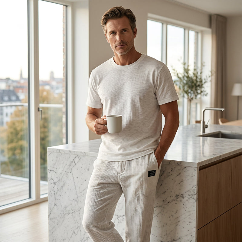 Lorenzo – Pantaloni Casual a Gamba Larga