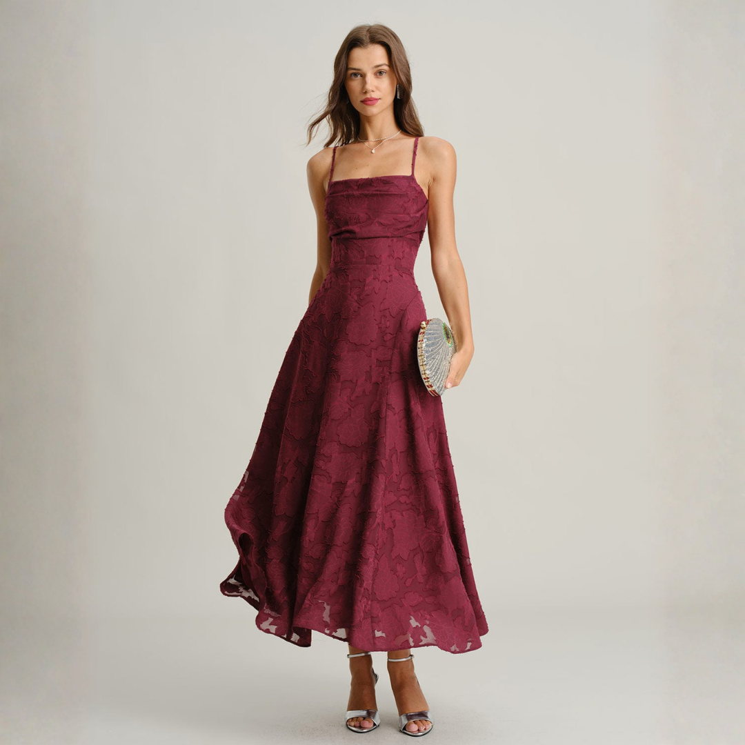 Abito Maxi Slip Jacquard
