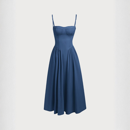 Abito Midi Slip con Scollo Quadrato