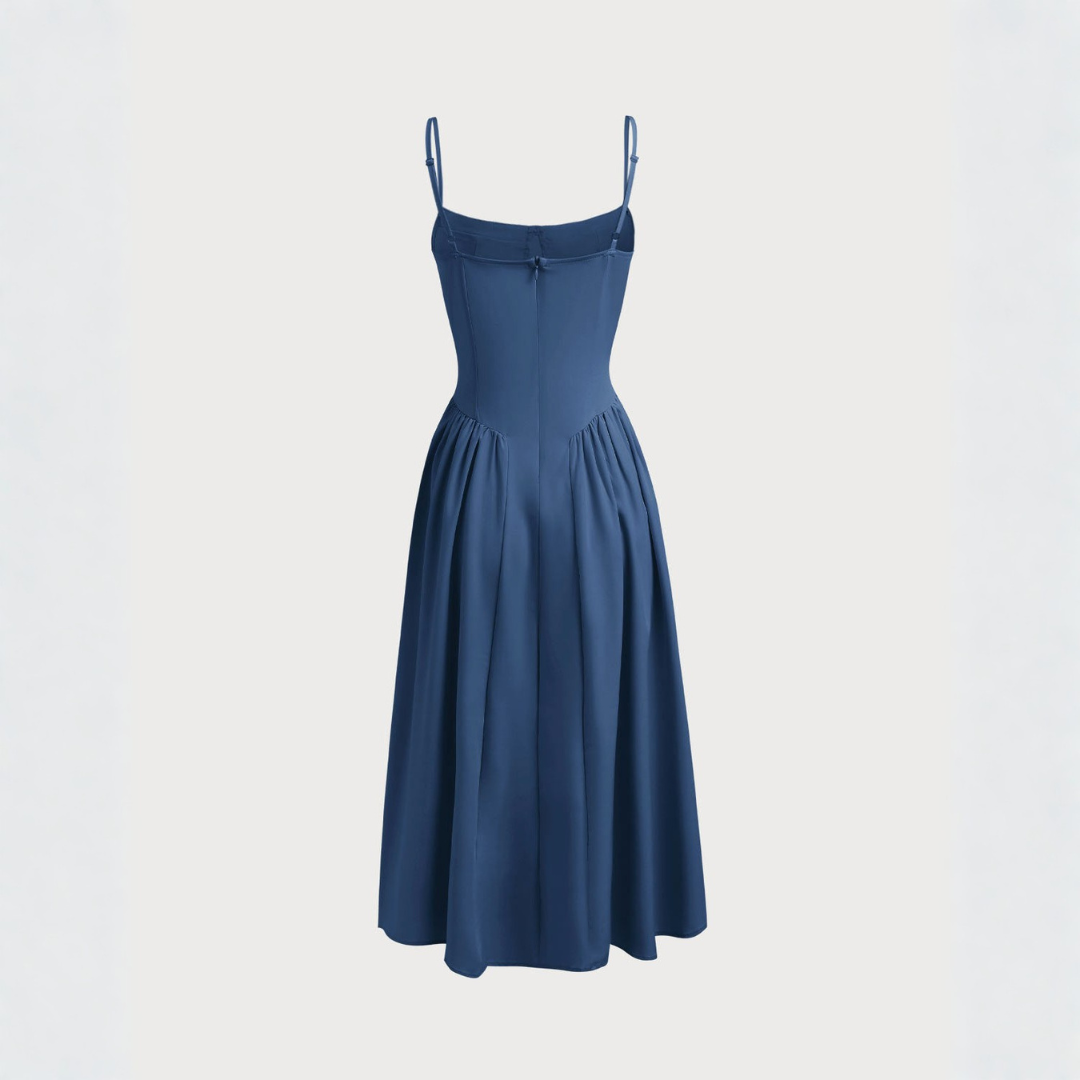 Abito Midi Slip con Scollo Quadrato