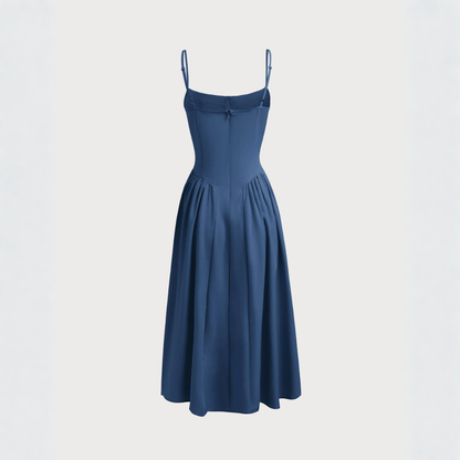 Abito Midi Slip con Scollo Quadrato