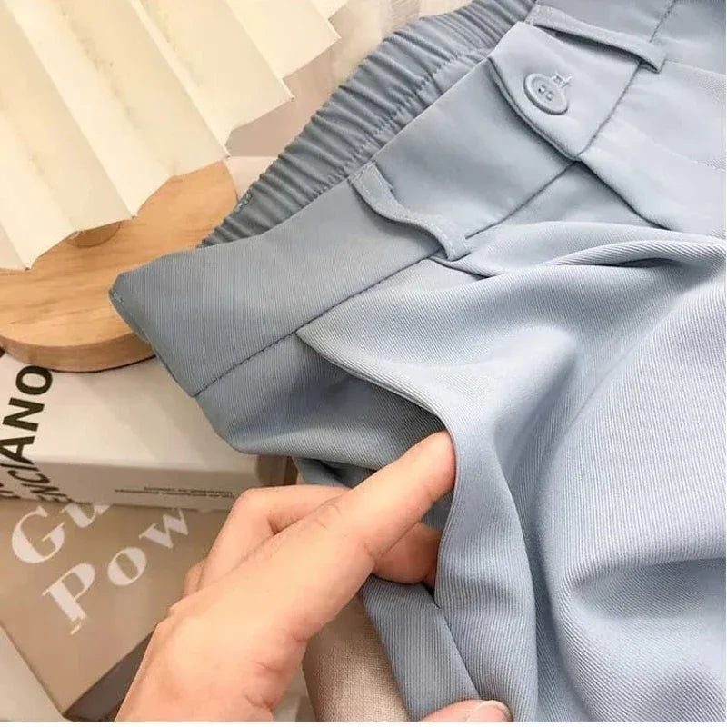 Pantaloni Plissettati a Vita Alta