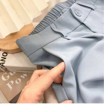 Pantaloni Plissettati a Vita Alta